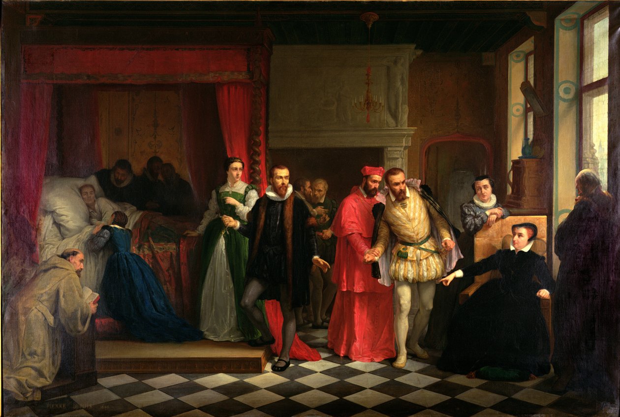 King Francis II on his Death Bed by French School