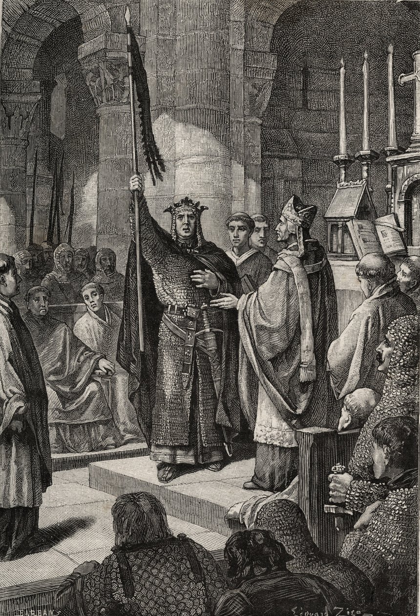 King Louis VII Takes the Oriflame at the Basilica of Saint Denis by French School