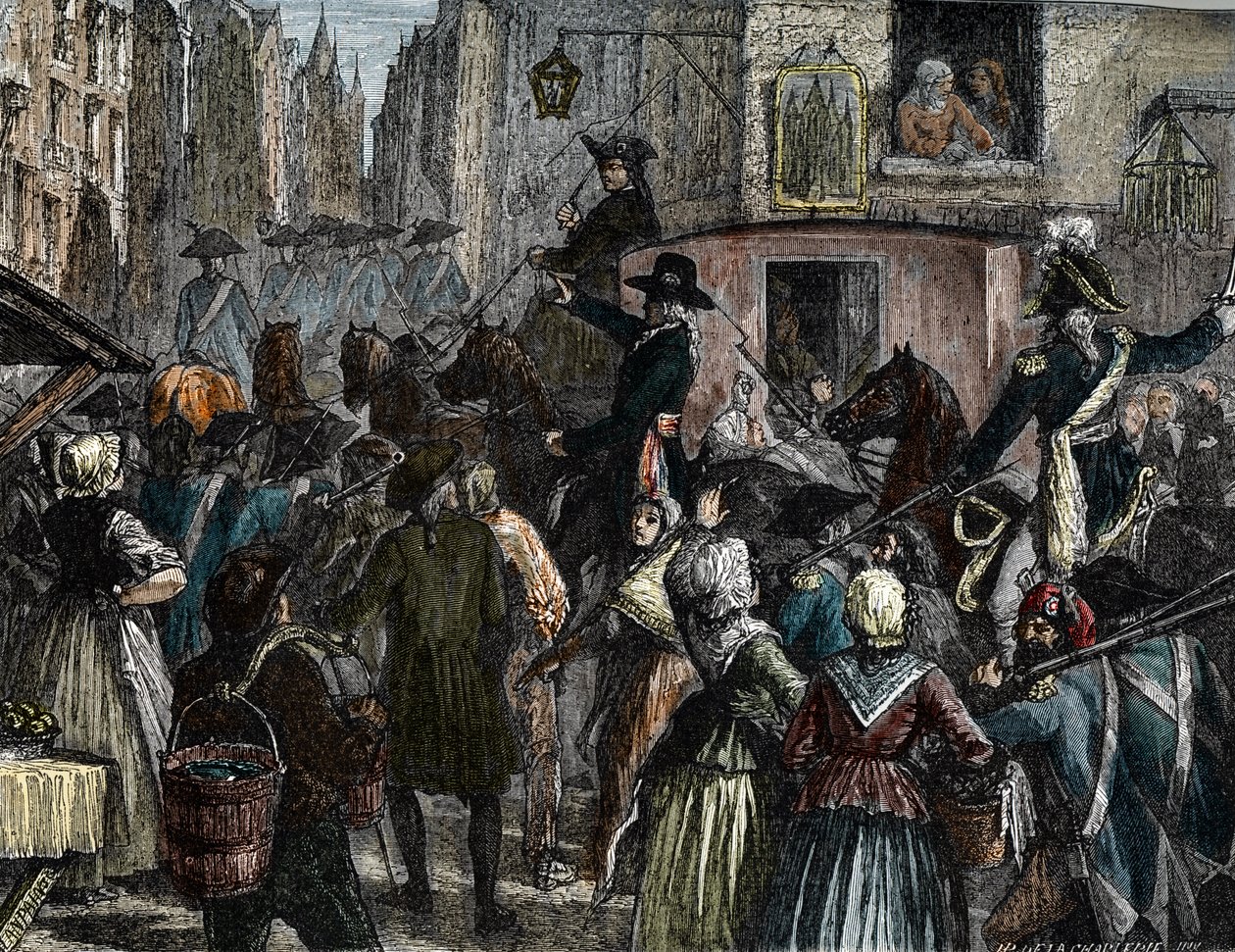 King Louis XVI and his family taken to the Temple by French School