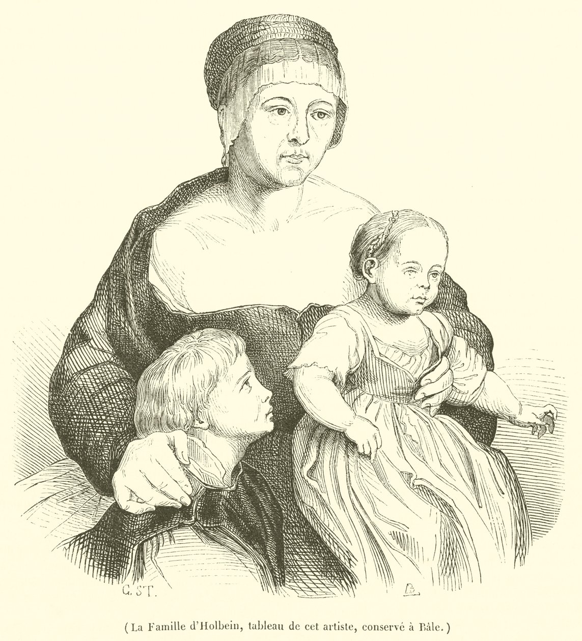 The Holbein Family (engraving) by French School