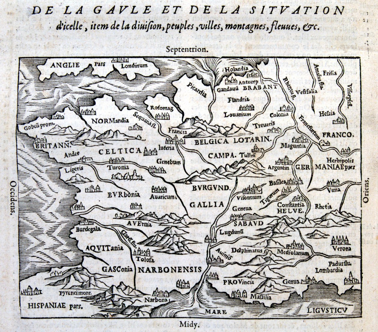 La Gaule, its rivers and mountains - in 
