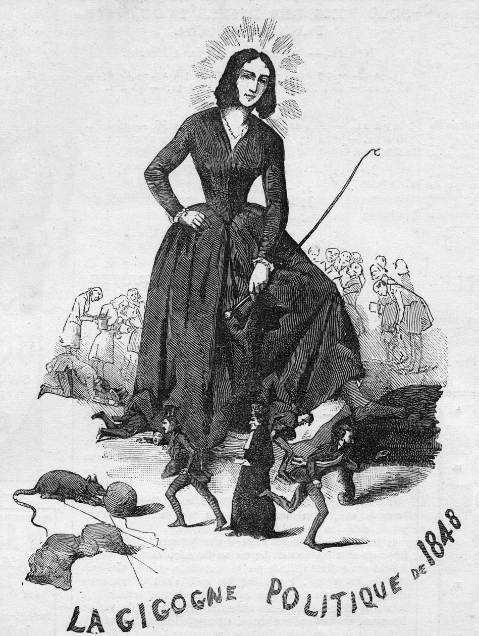 La Gigogne politique de 1848 (George Sand (Aurore Dupin, Baronne Dudevant) (1804-1876) French writer) by French School