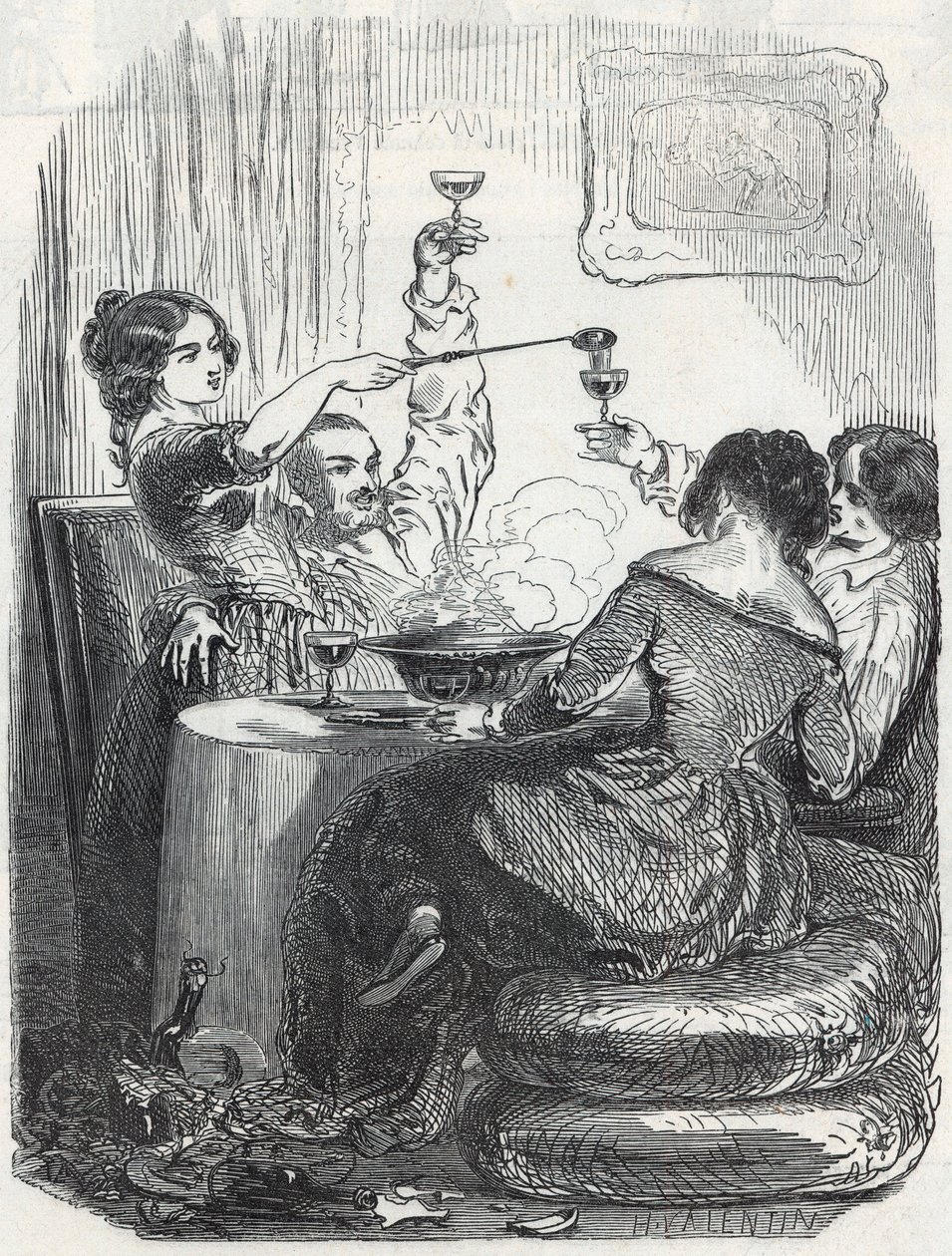 La Maison Doree restaurant located at 20, Boulevard des Italians in the 9th arrondissement of Paris - Engraving in 