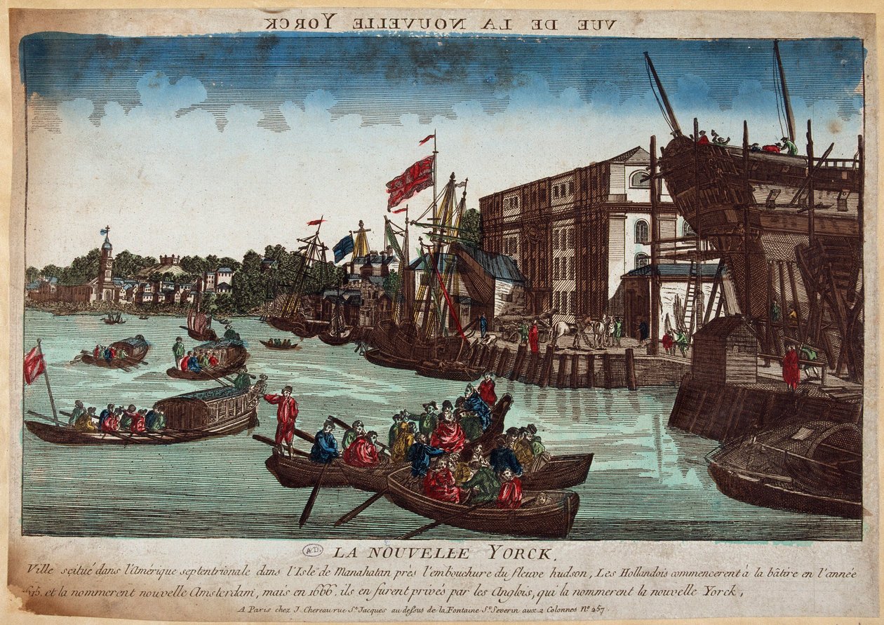 La Nouvelle York, engraving 18th century by French School
