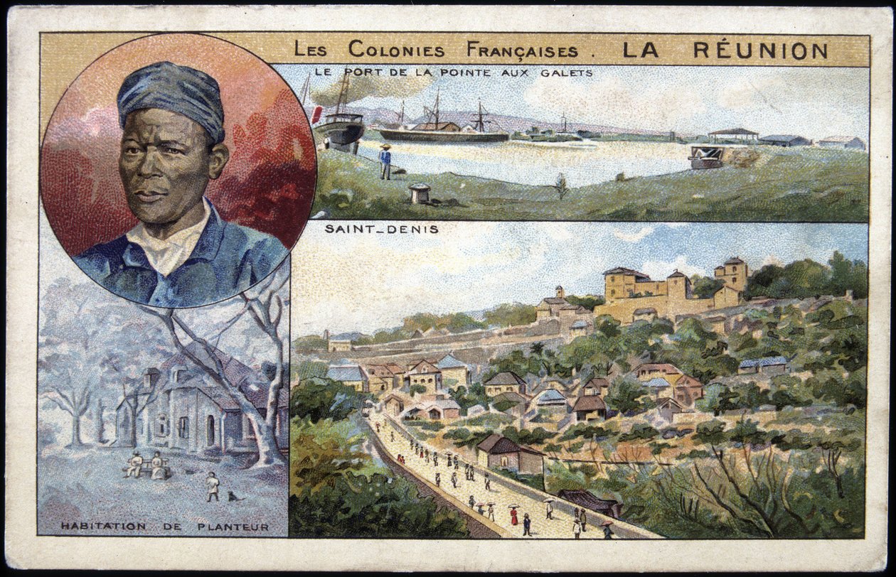 La Réunion, view of St Denis - postcard chromo., early 20th century by French School