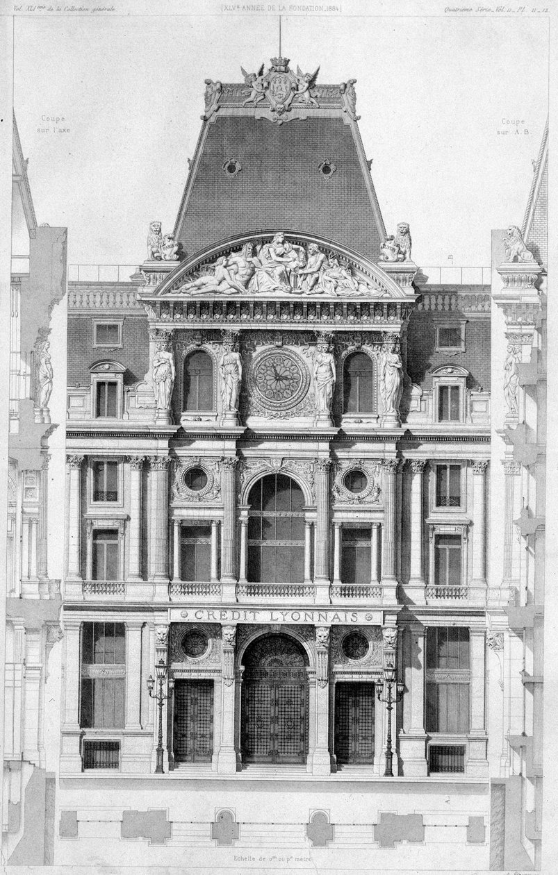 The Facade of Credit Lyonnais, Boulevard des Italians by French School