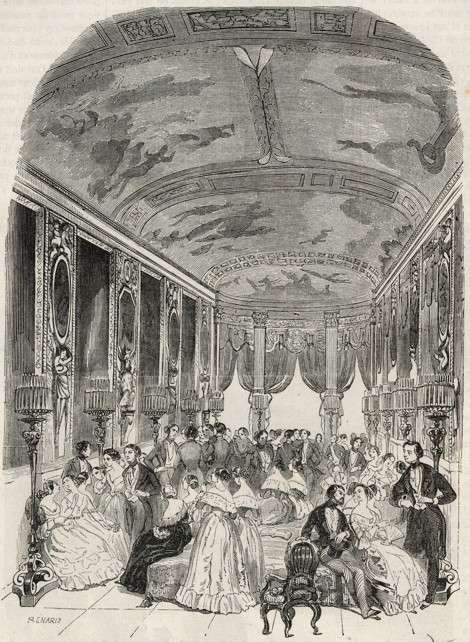 The gallery called Lebrun, serving as a chat room during the ball - Hotel Lambert on the Ile Saint Louis, 2 rue Saint Louis en l