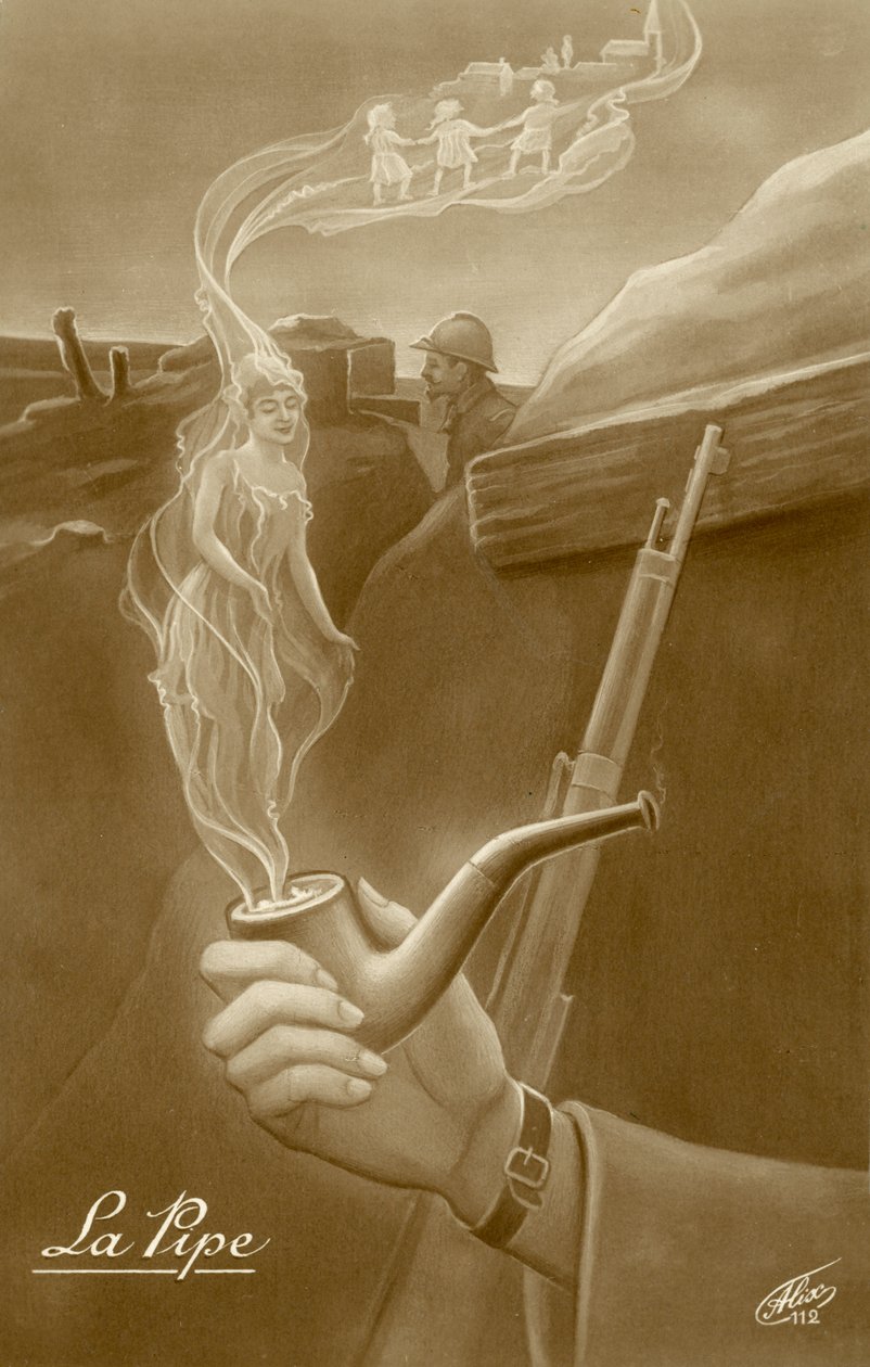 The Pipe, French First World War Postcard by French School