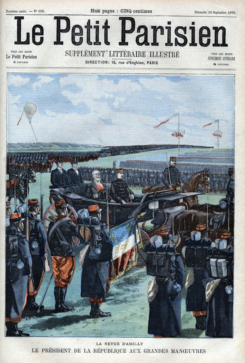 The review of Amilly: The president of the French republic Emile Loubet at the grand manoeuvres - in 