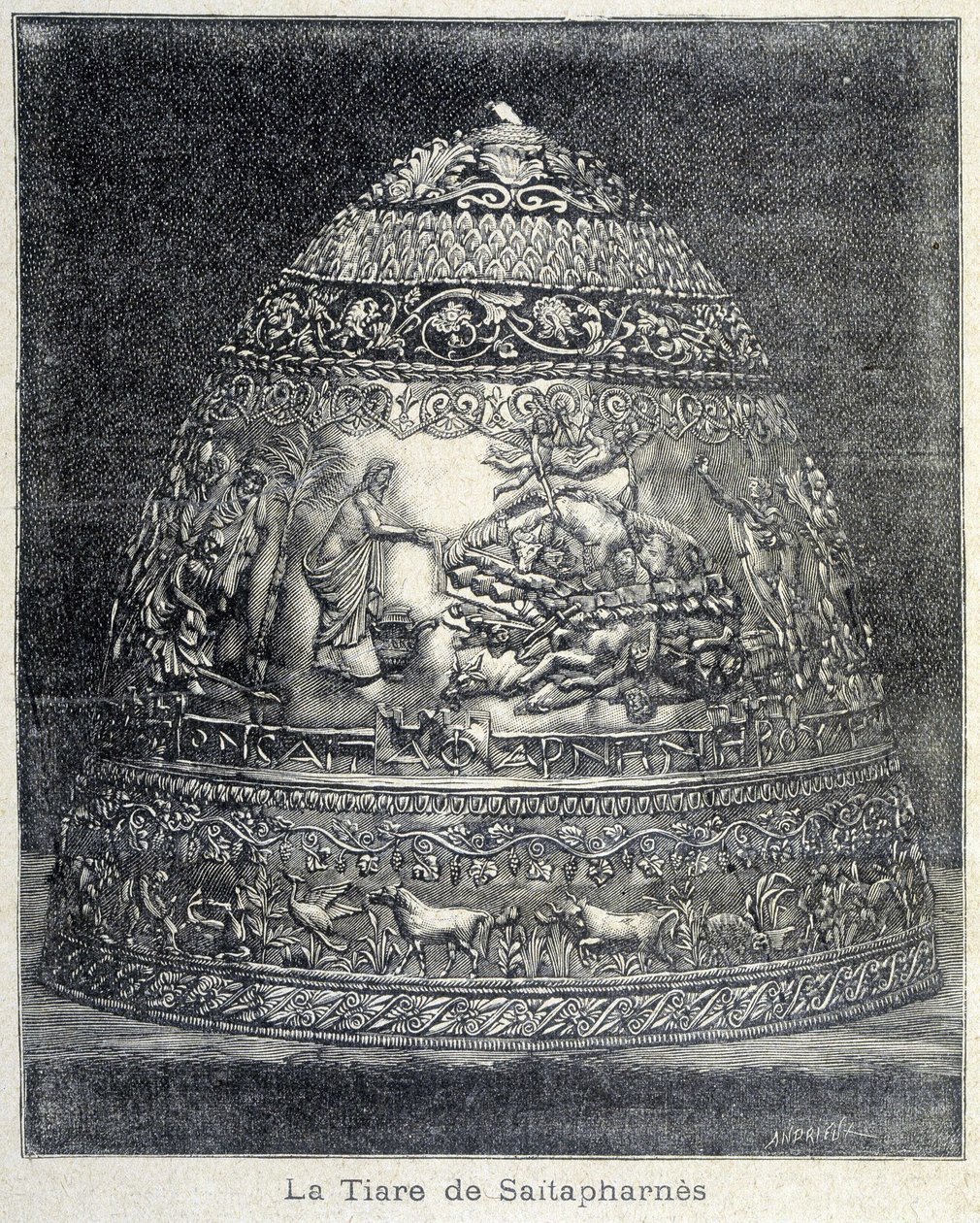 The tiara of Saitapharnes - in “Le Peute Parisien” by French School