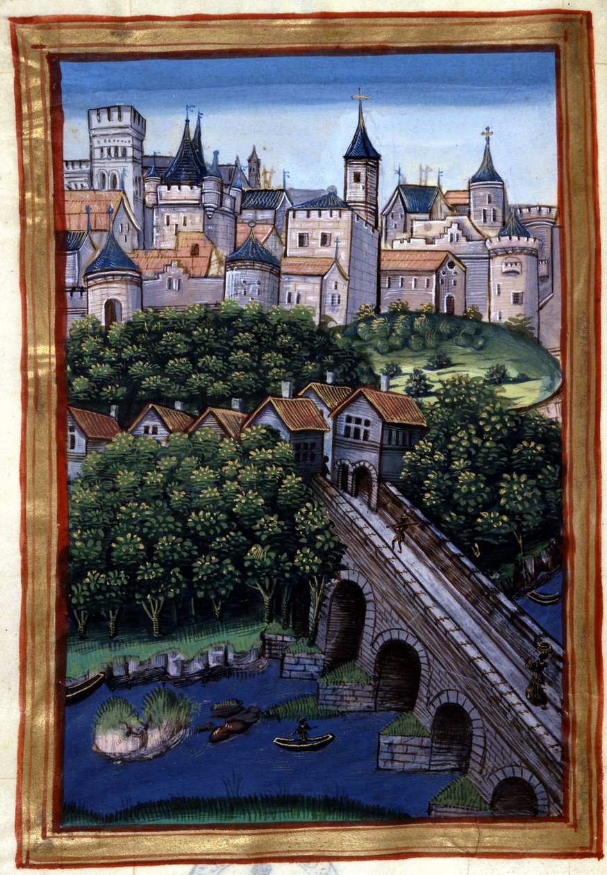 La Ville de Lyon - in Roman de Palamus, Tale of Lion by Simphorian-Champier by French School
