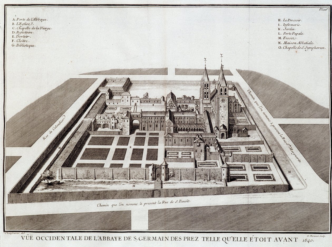 The Abbey of Saint Germain before 1640 - in “Histoire de l
