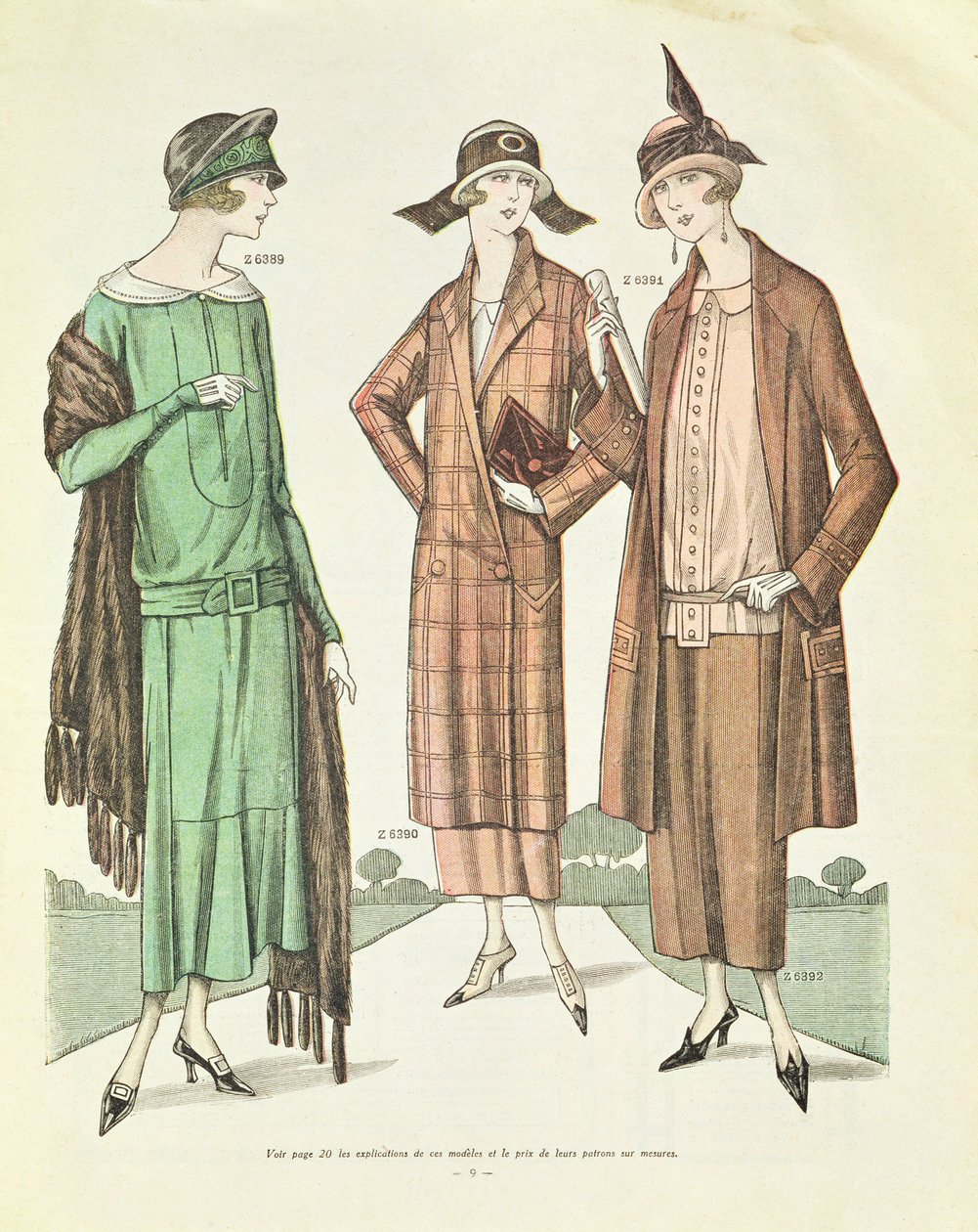 Ladies Fashion, illustration from La Veritable Mode Francaise de Paris, 1924 by French School