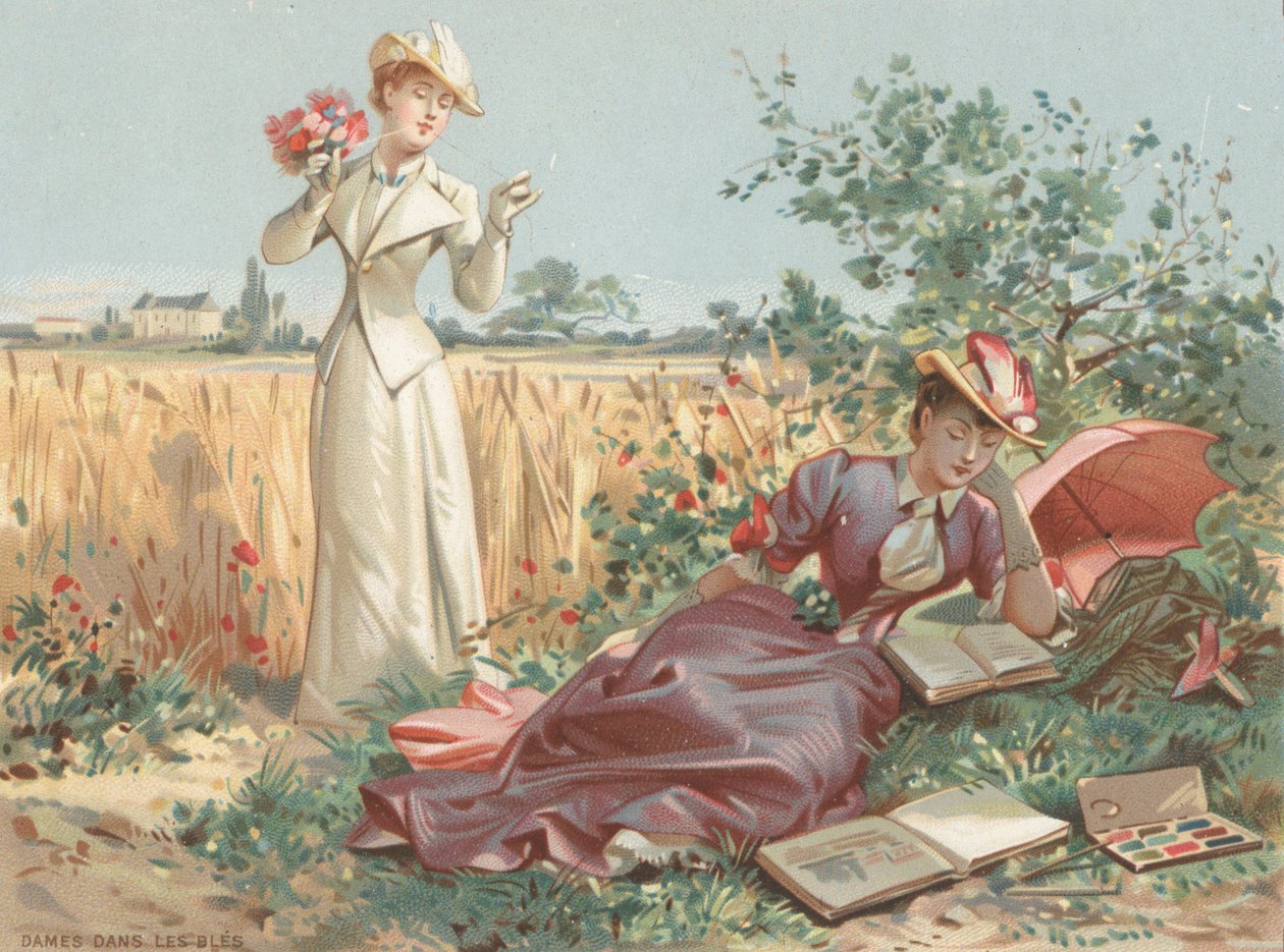 Ladies in a Cornfield by French School