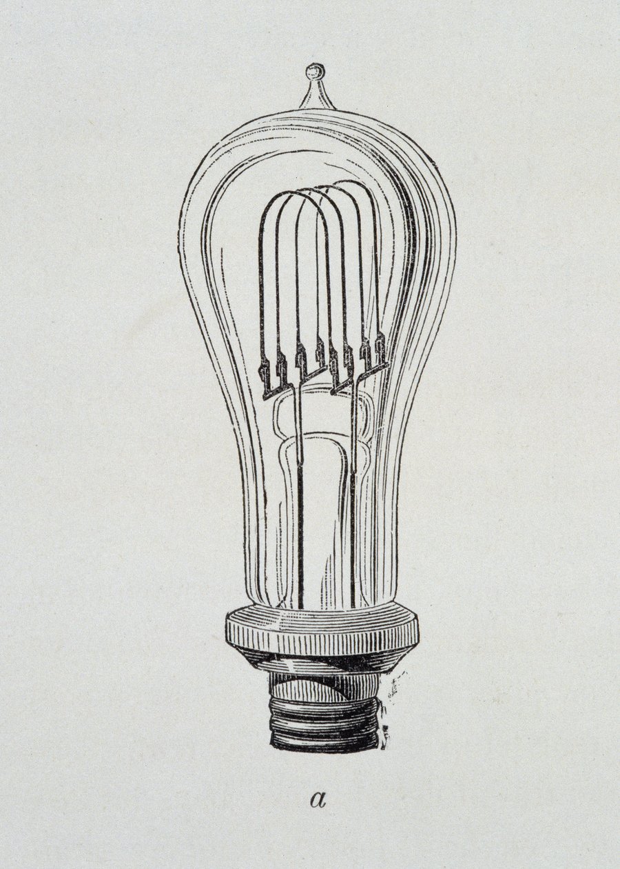 Lamp Edison - in The new conquests of science by Figutree by French School