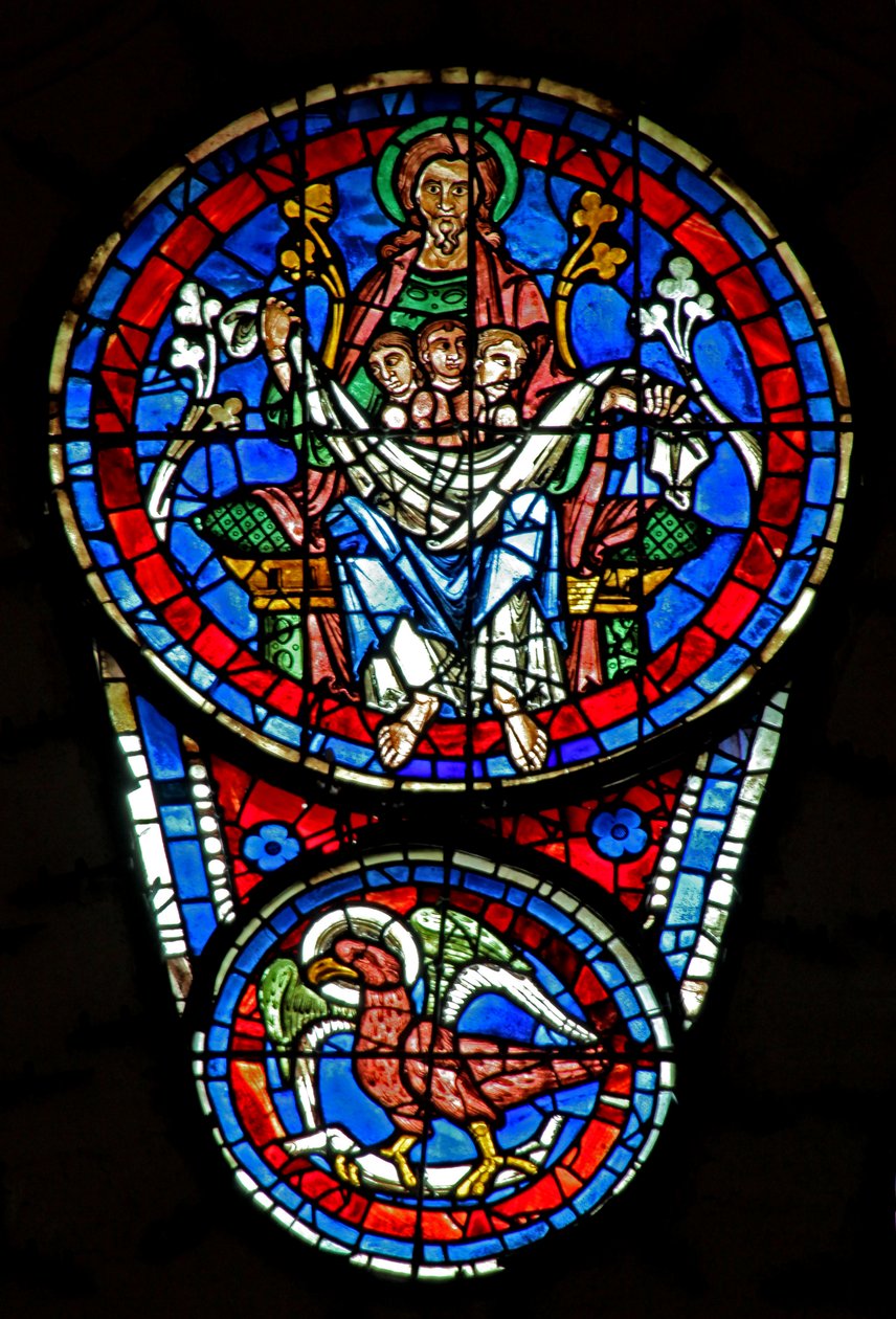 Last Judgement: The Bosom of Abraham with 3 Souls; St John