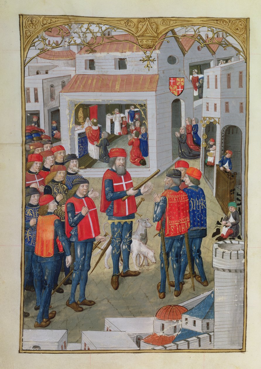 The Knights of St. John of Jerusalem Prepare to Defend Rhodes, from A History of the Siege of Rhodes, by Guillaume Caoursin by French School