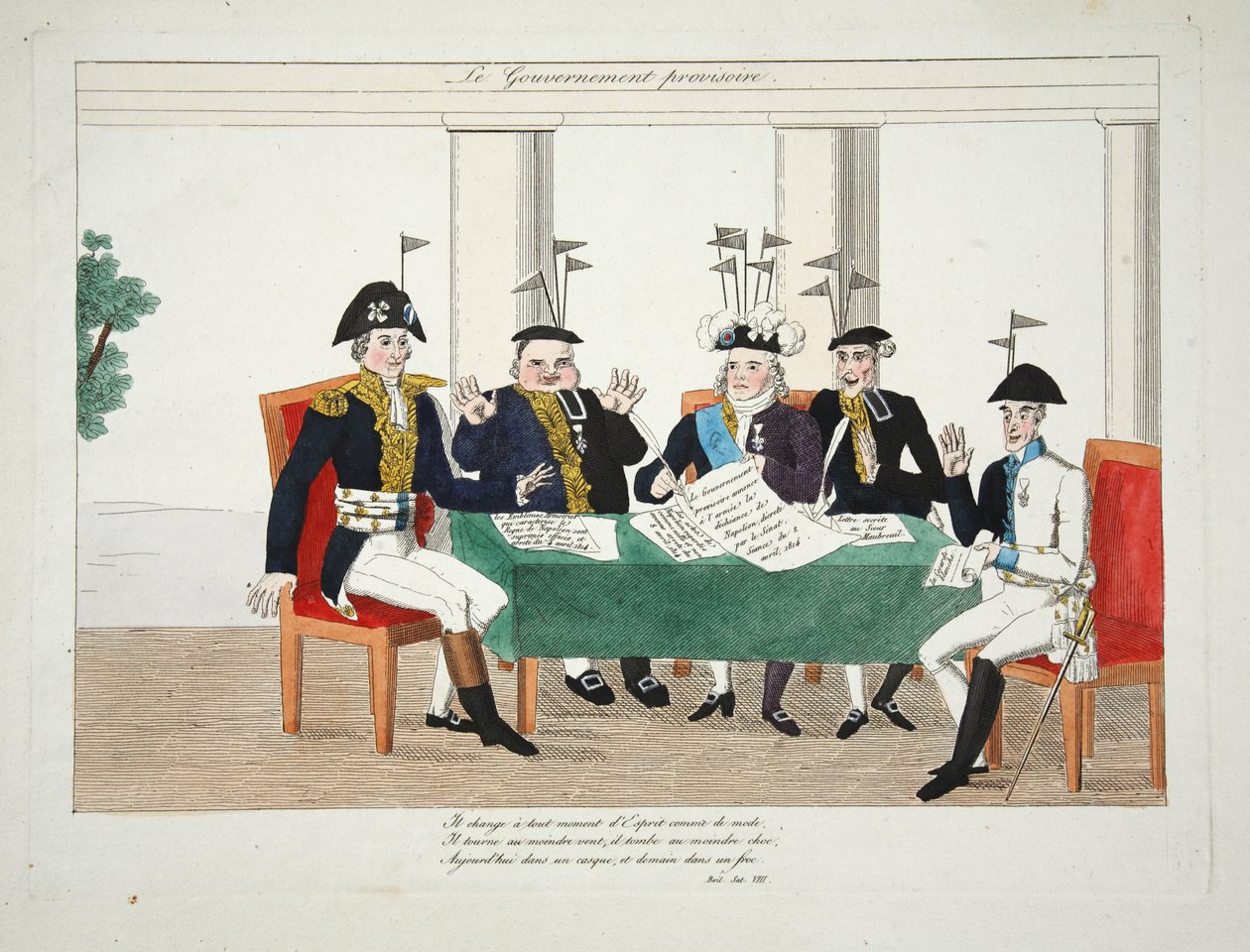 Le Gouvernment Provisoire, pub. 1814 by French School