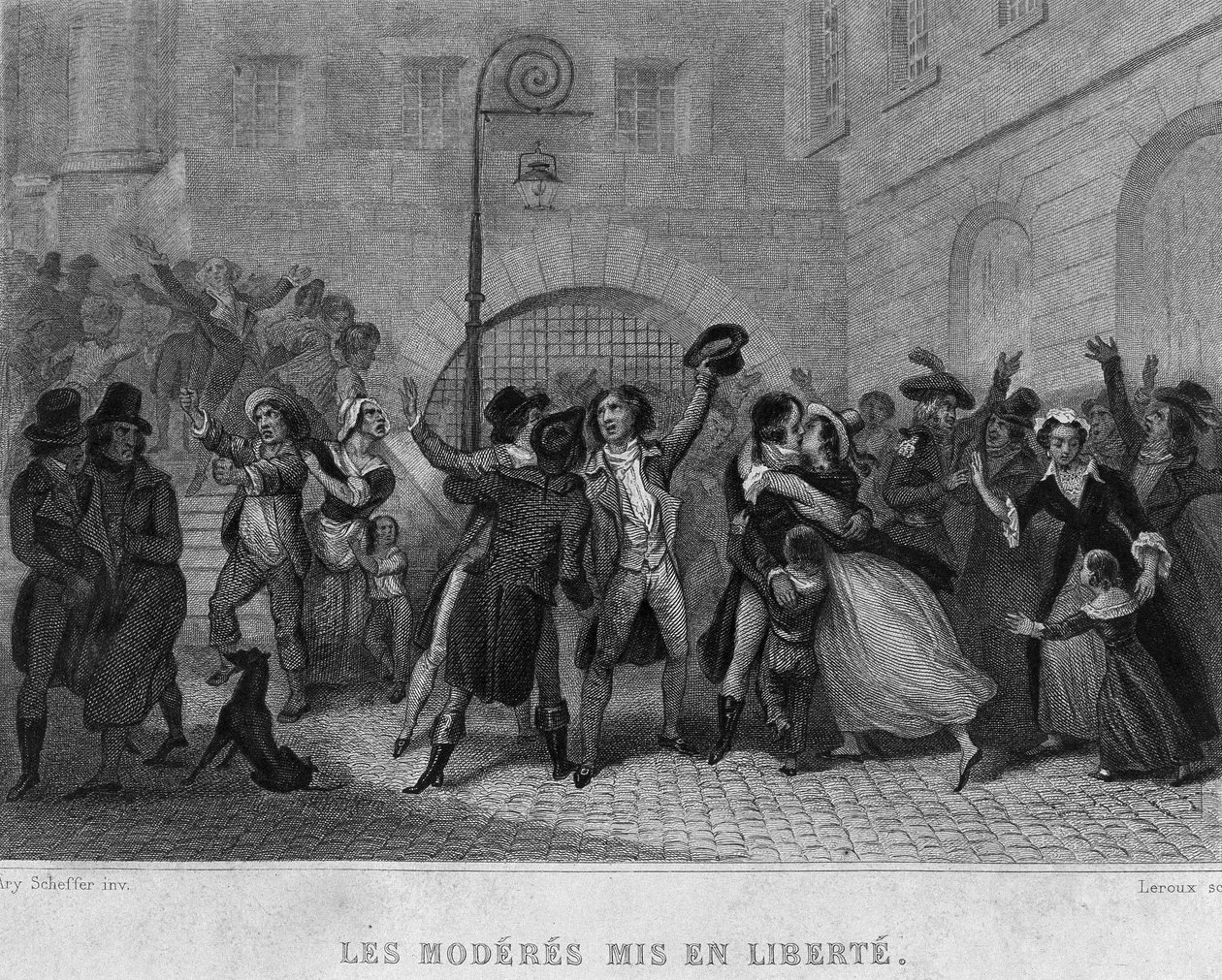 Les moderes mis en liberte - in Revolution francaise by Thiers. 19th century by French School
