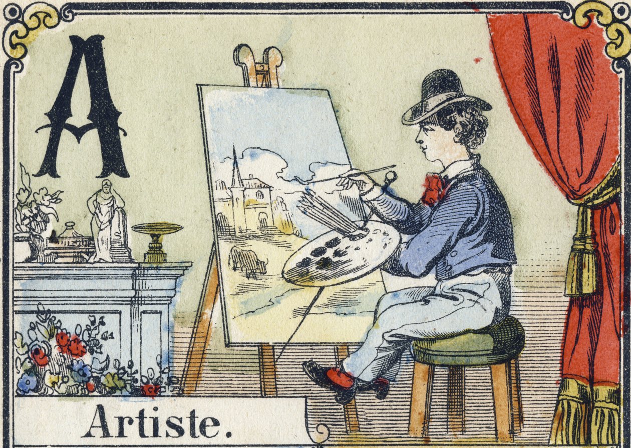 Letter A: Artist (Recreative Alphabet) by French School