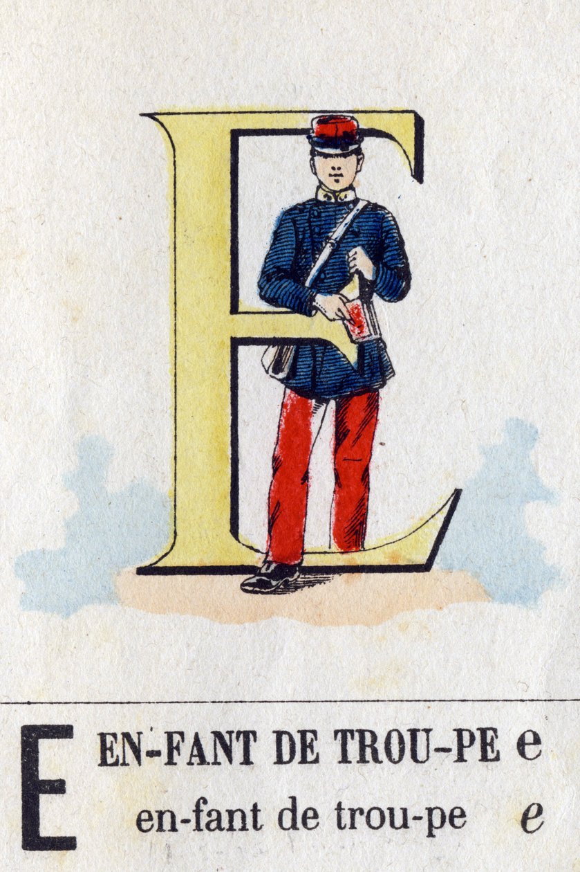 Letter E: Troop Child by French School