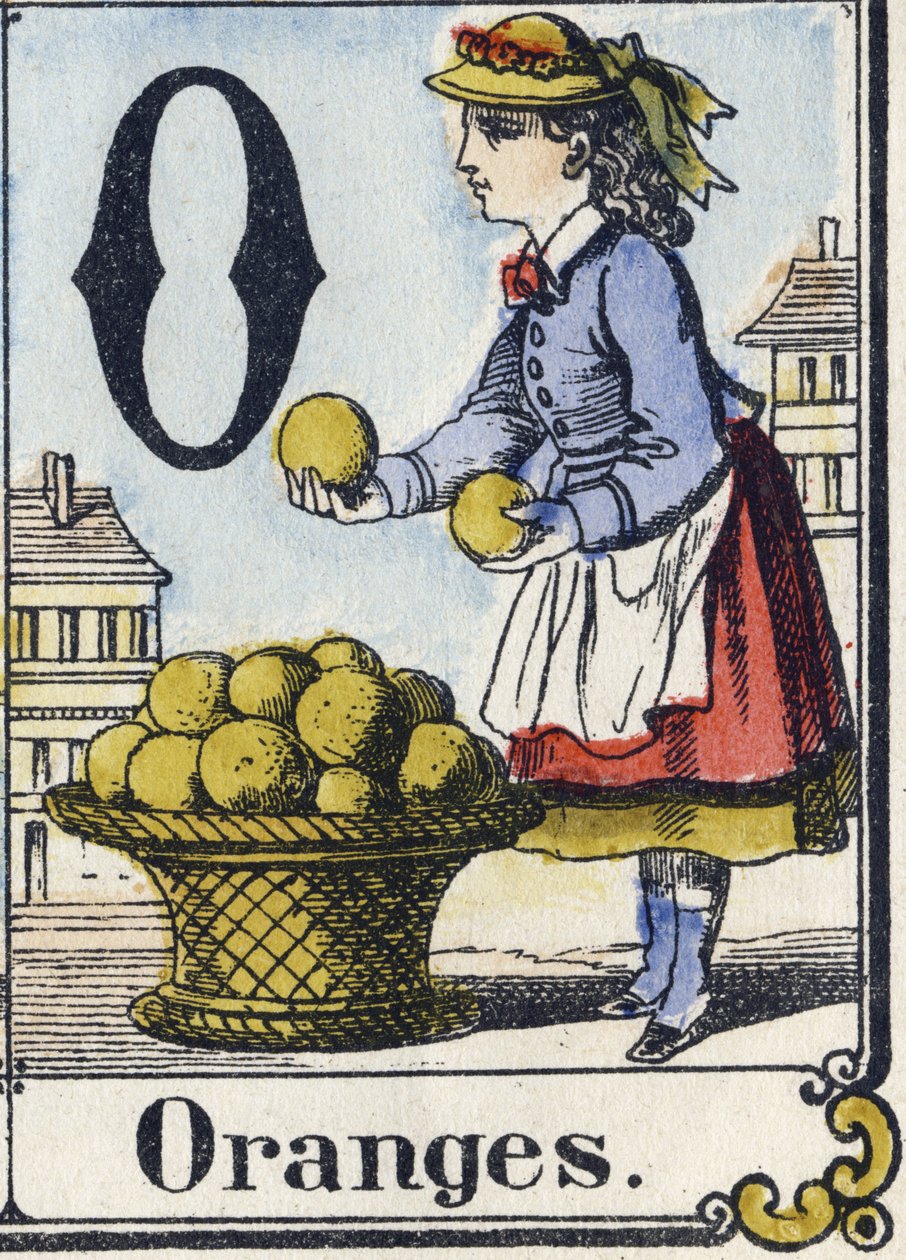 Letter O: Oranges. Recreative Alphabet. Epinal Imaging, circa 1880 by French School