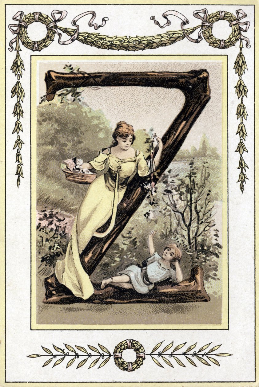 Letter Representing a Mother and Her Son, Late 19th Century (chromolithograph) by French School