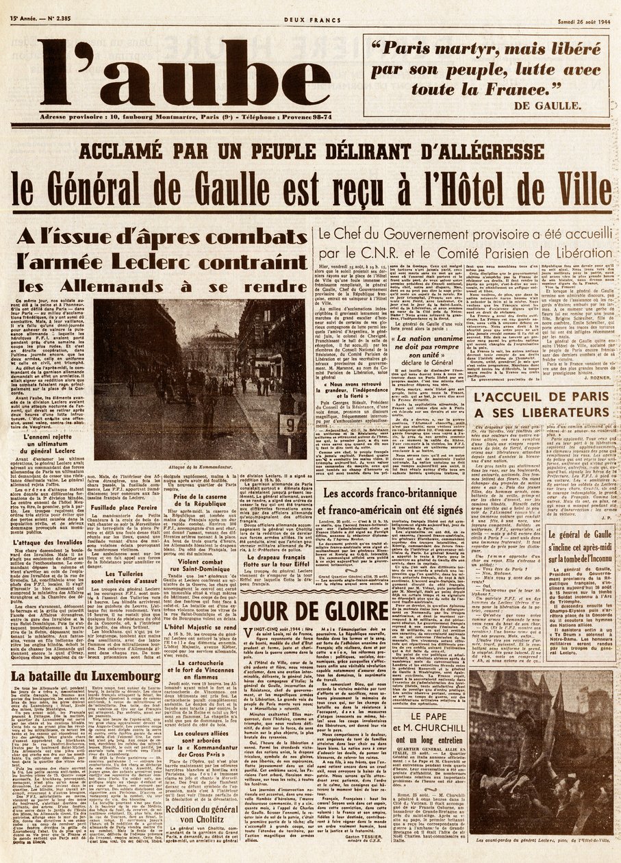 Liberation (World War) by French School