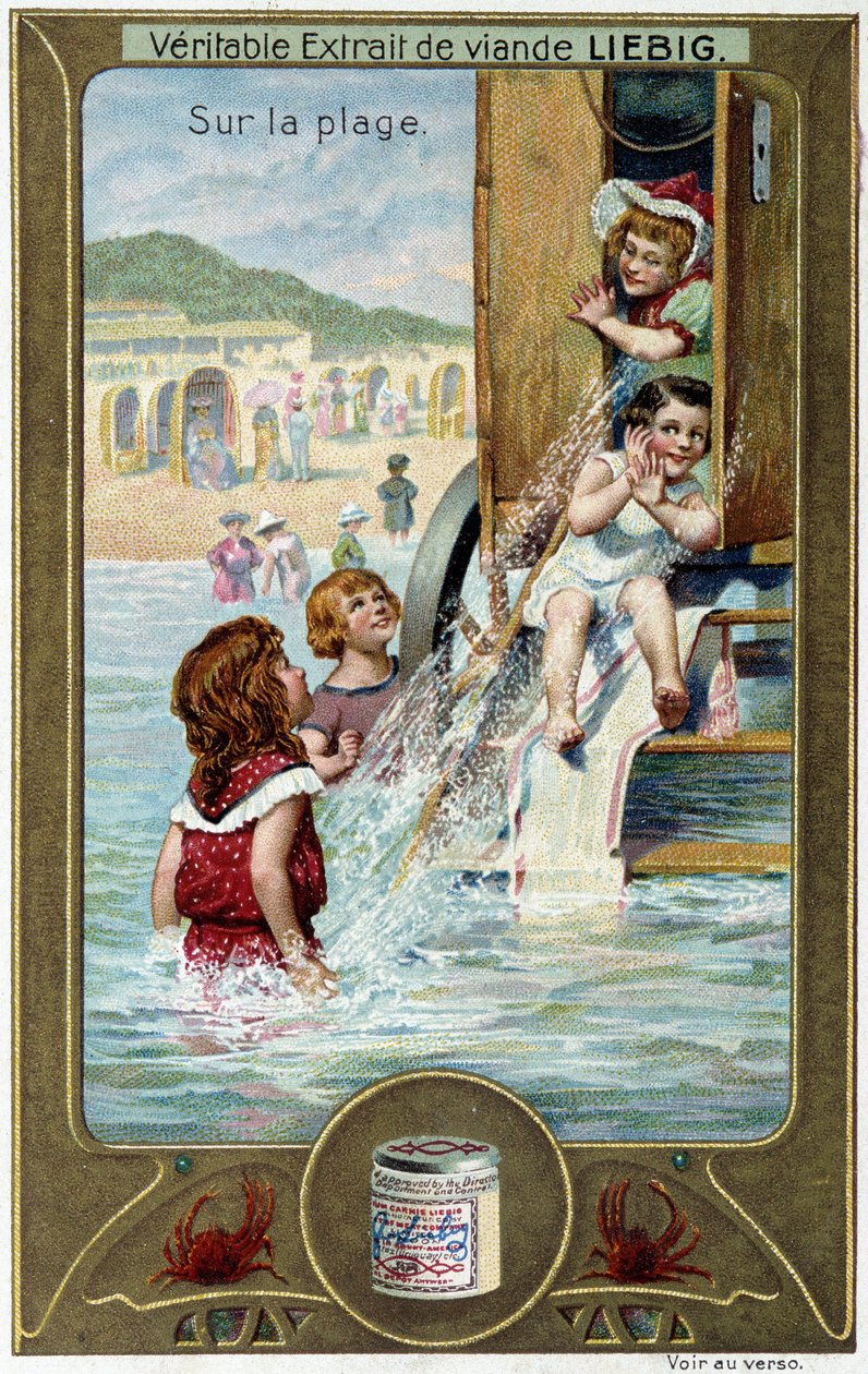Liebig chromolithography series Beach Game of children by French School