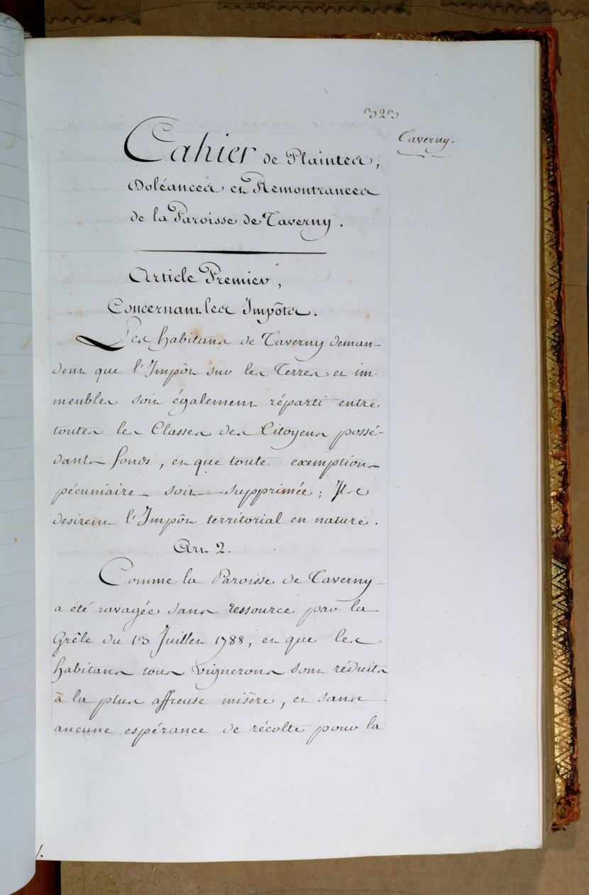 List of Complaints and Demands Addressed to King Louis XVI by the Parish of Taverny, April 1789 by French School