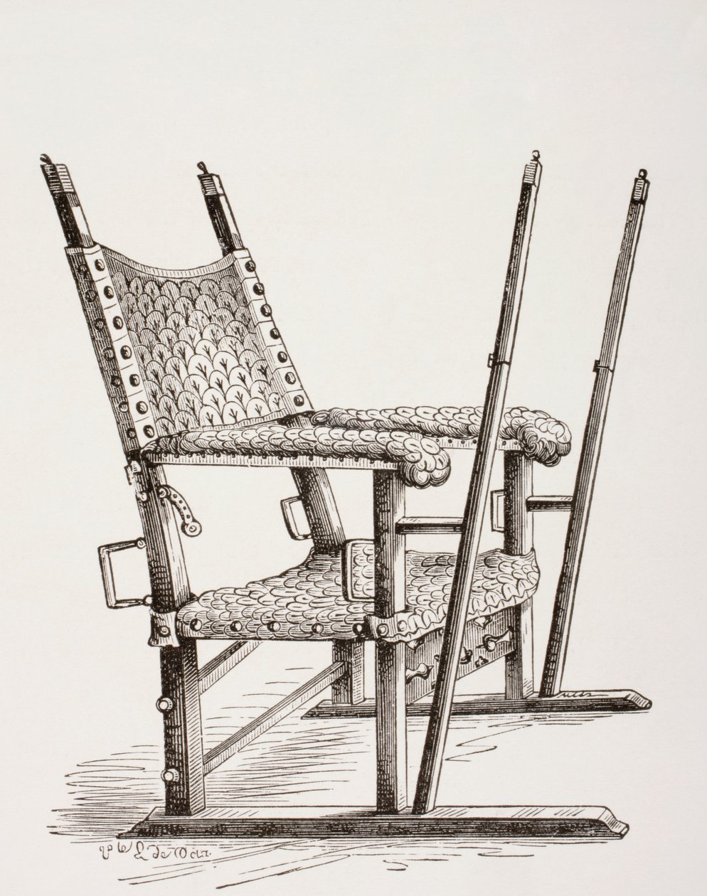 Litter chair used by Carlos I of Spain, from Les Arts au Moyen Age, published 1873 by French School