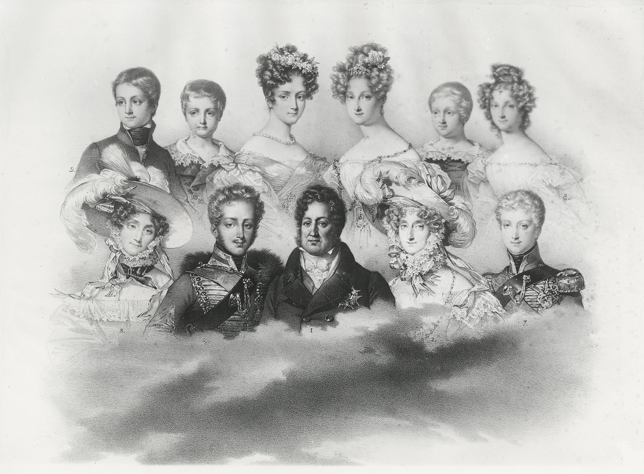 Louis-Philippe I and his family in 1830 by French School