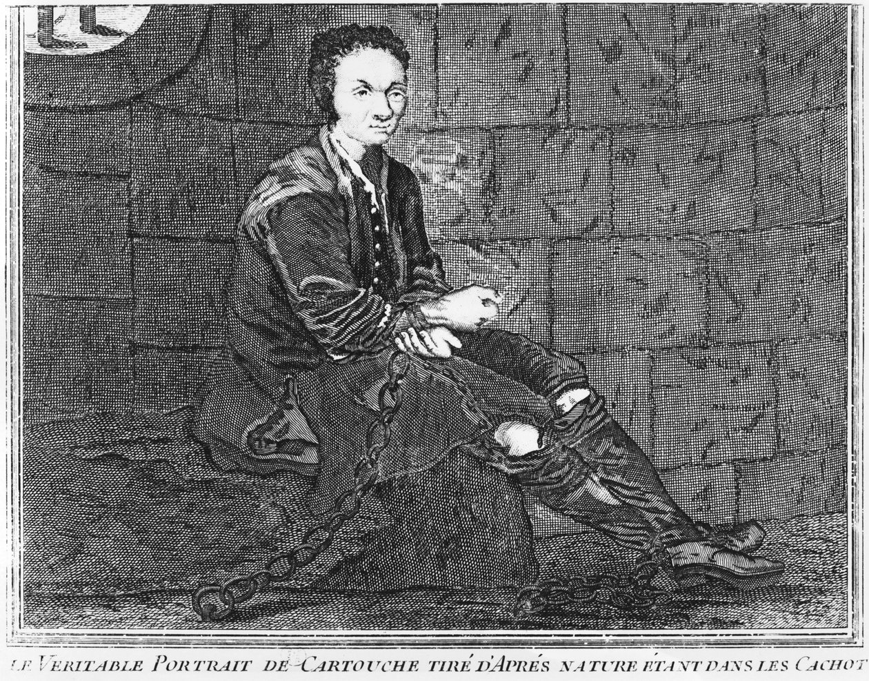 Louis Dominique Cartouche in prison by French School