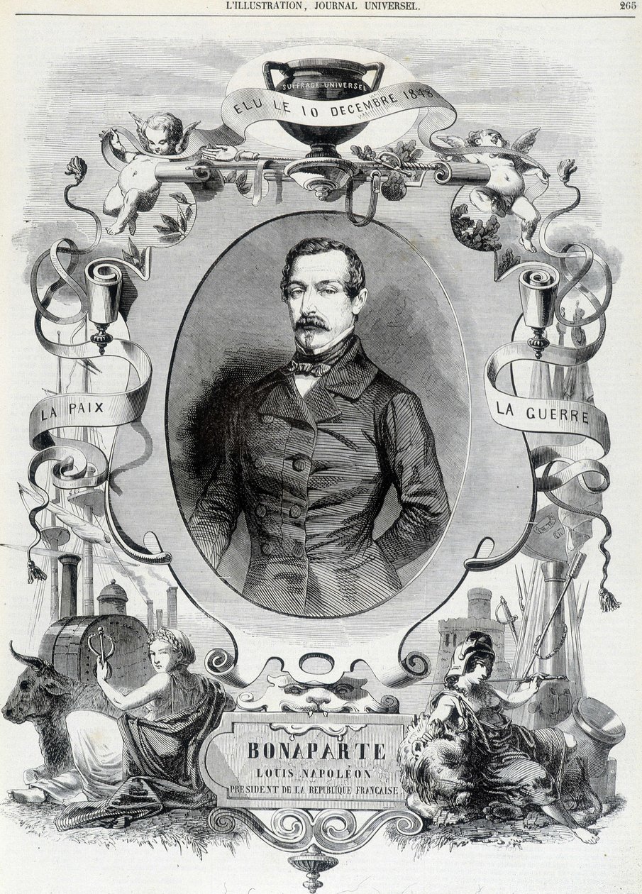 Louis Napoleon Bonaparte (Louis-Napoleon III), President of the French Republic - Illustration by French School