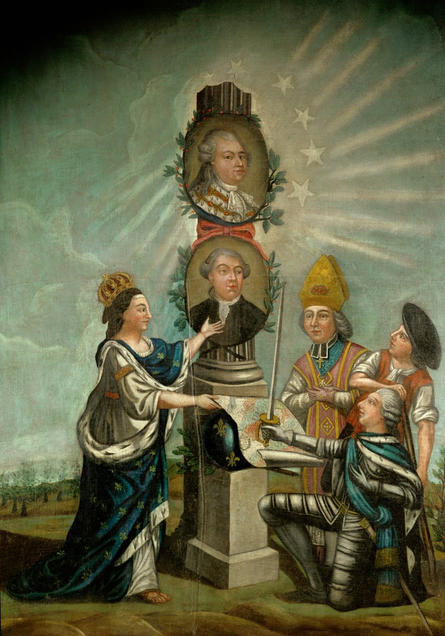 Louis XVI and his Minister of Finance Jacques Necker, Admired by the Three Estates of France, Aristocracy, Clergy and Bourgeoisie by French School