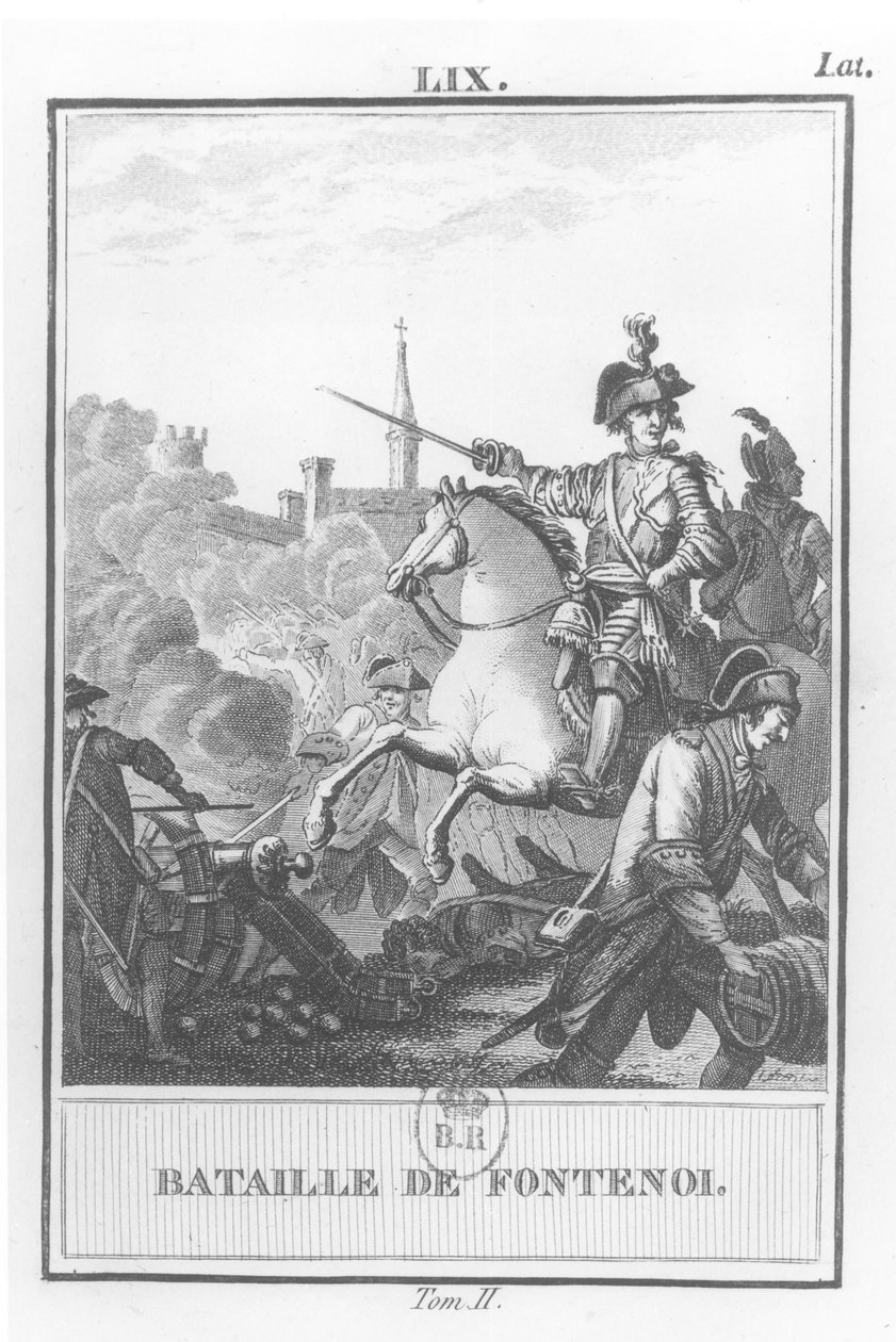 Louis XV at The Battle of Fontenoy, 11th May 1745 by French School