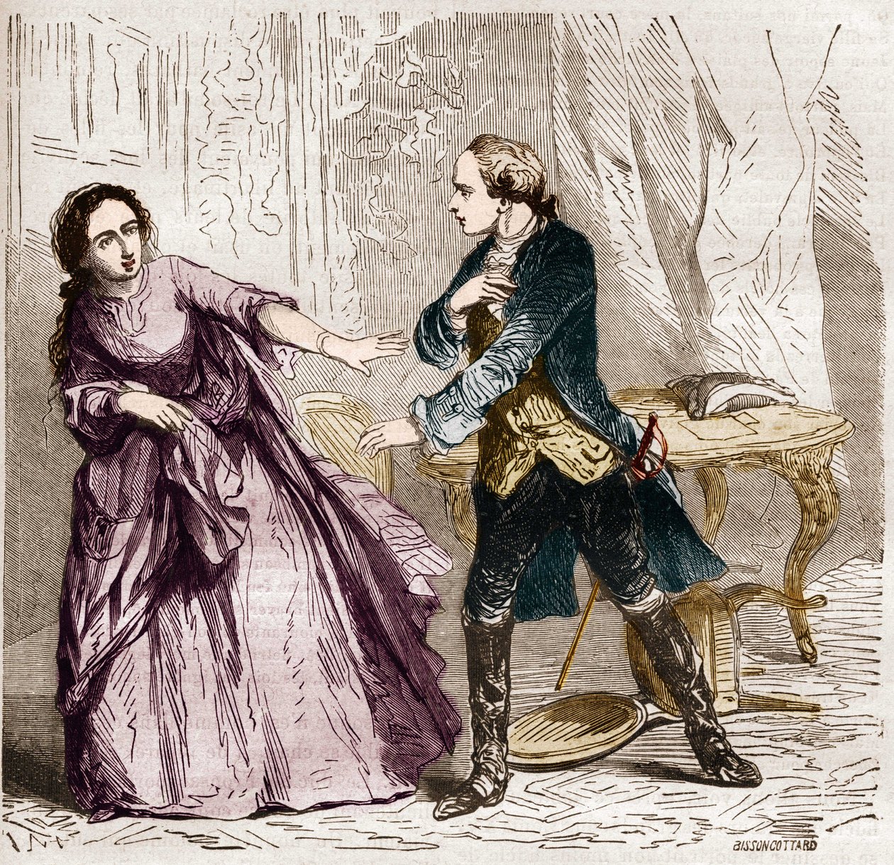 Louis XV King of France (1710 -1774) with the Countess (Madame) of Ventimiglia (1712-1741) his mistress. In 