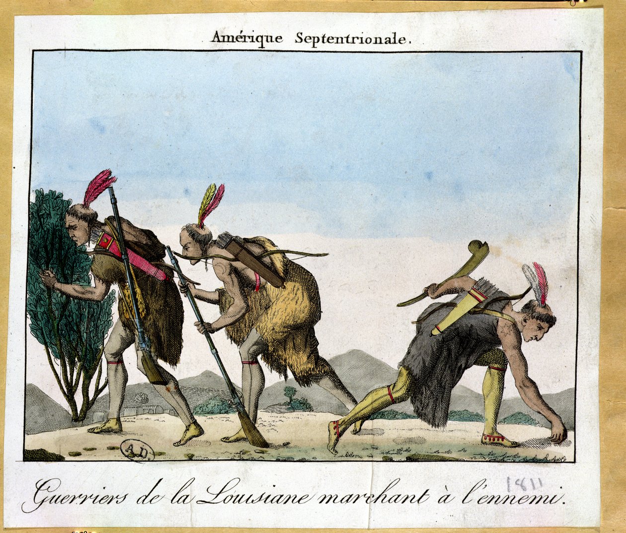 Louisiana indians tracking their enemy by French School