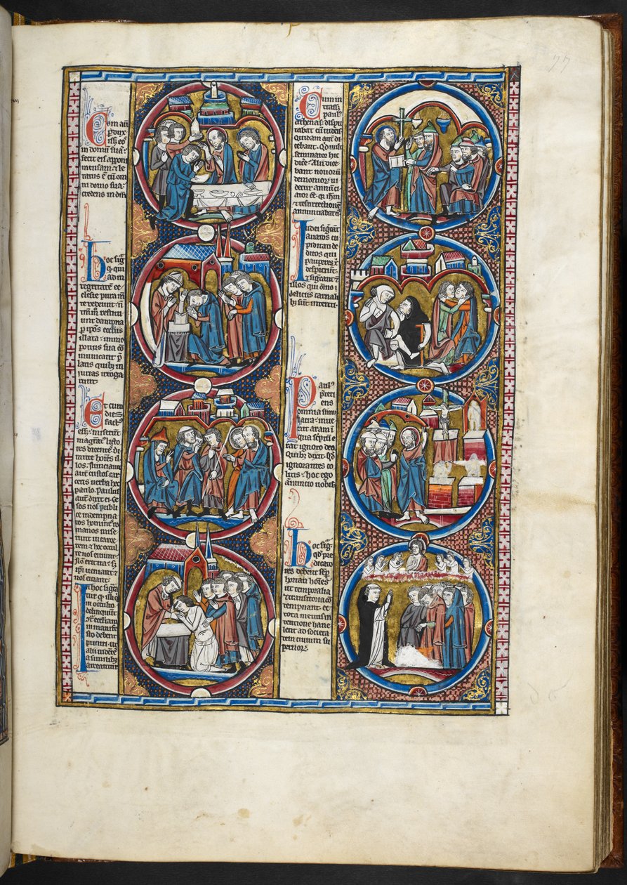 Miniatures from Bible moralisée by French School