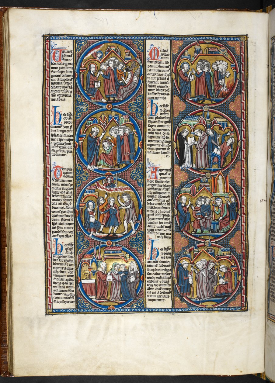 MS. Harley 1527, f.80v, miniatures from Bible moralisée by French School