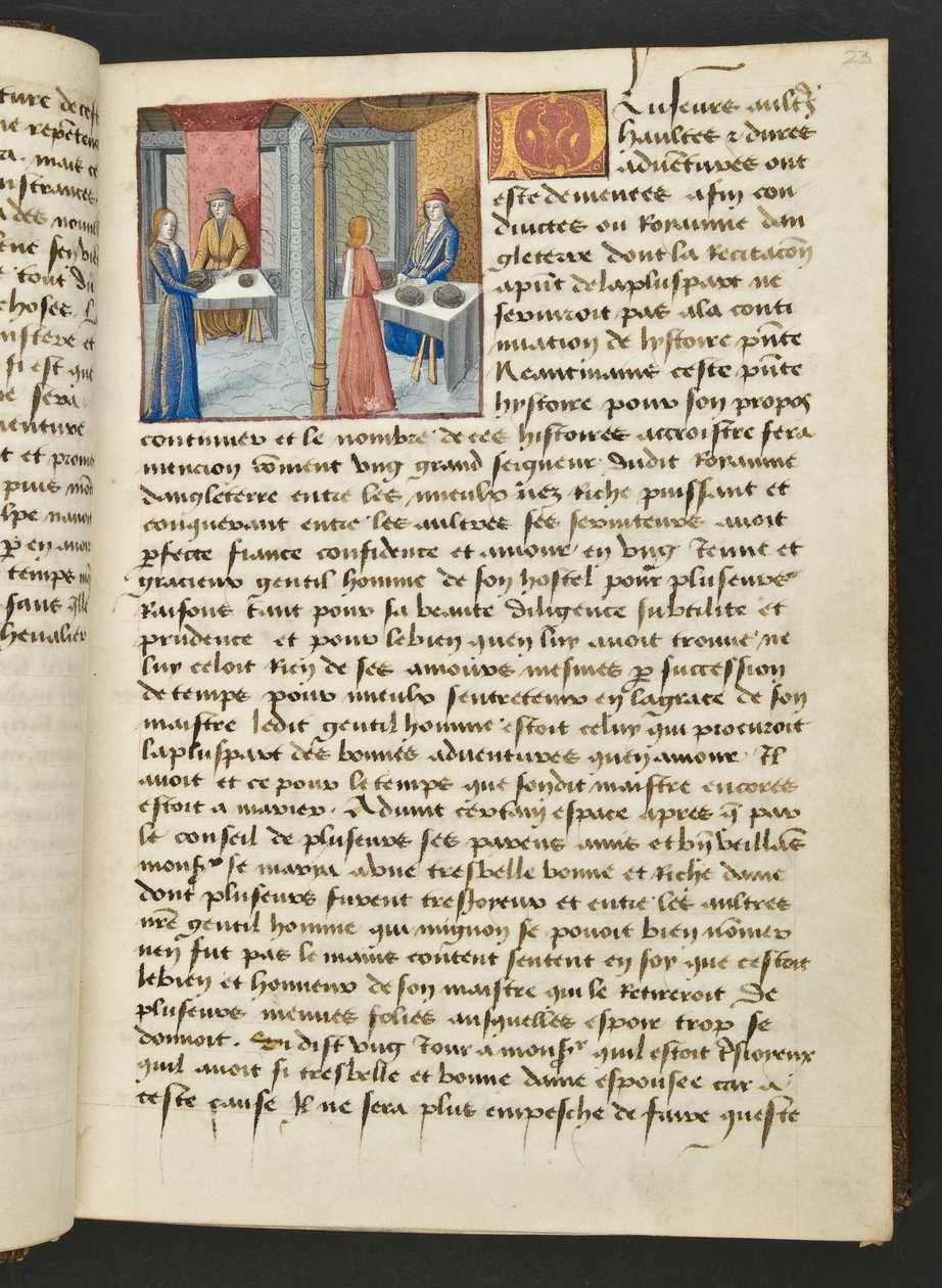 MS Hunter 252 023r Page from Cent Nouvelles Nouvelles, c.1461-62 by French School