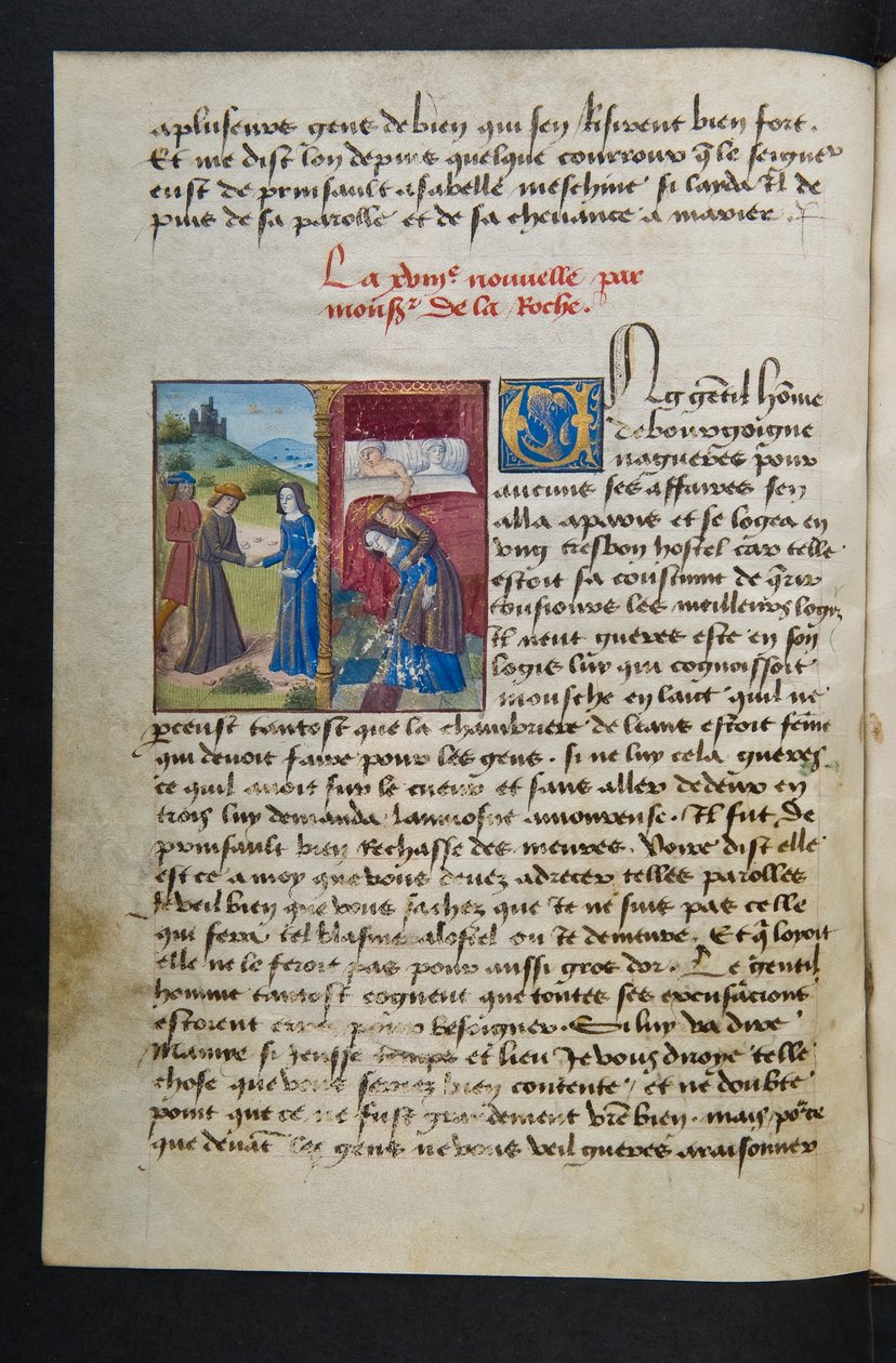 MS Hunter 252 038v Page from Cent Nouvelles Nouvelles, c.1461-62 by French School