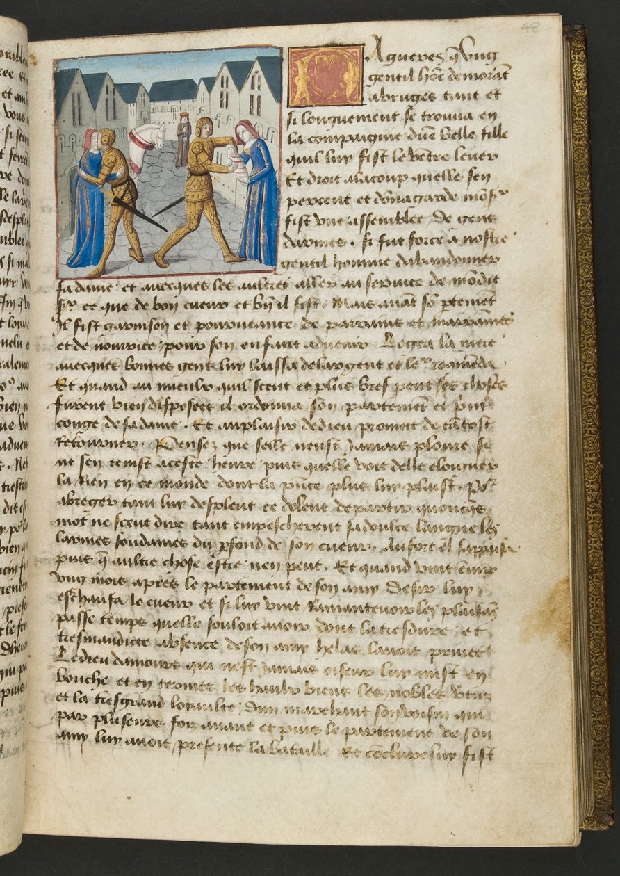 MS Hunter 252 048r Page from Cent Nouvelles Nouvelles, c.1461-62 by French School