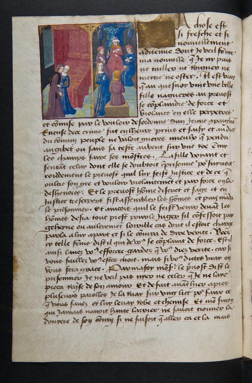 MS Hunter 252 053v Page from Cent Nouvelles Nouvelles, c.1461-62 by French School