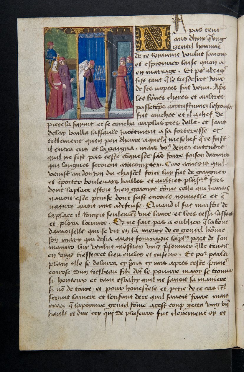 MS Hunter 252 068v Page from Cent Nouvelles Nouvelles, c.1461-62 by French School