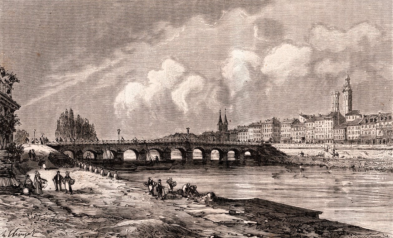 Macon - Bourgogne-Franche-Comte - engraving in La France illustree: geography, history, statistical administration by V.A. Malt-Brown. 1884 by French School