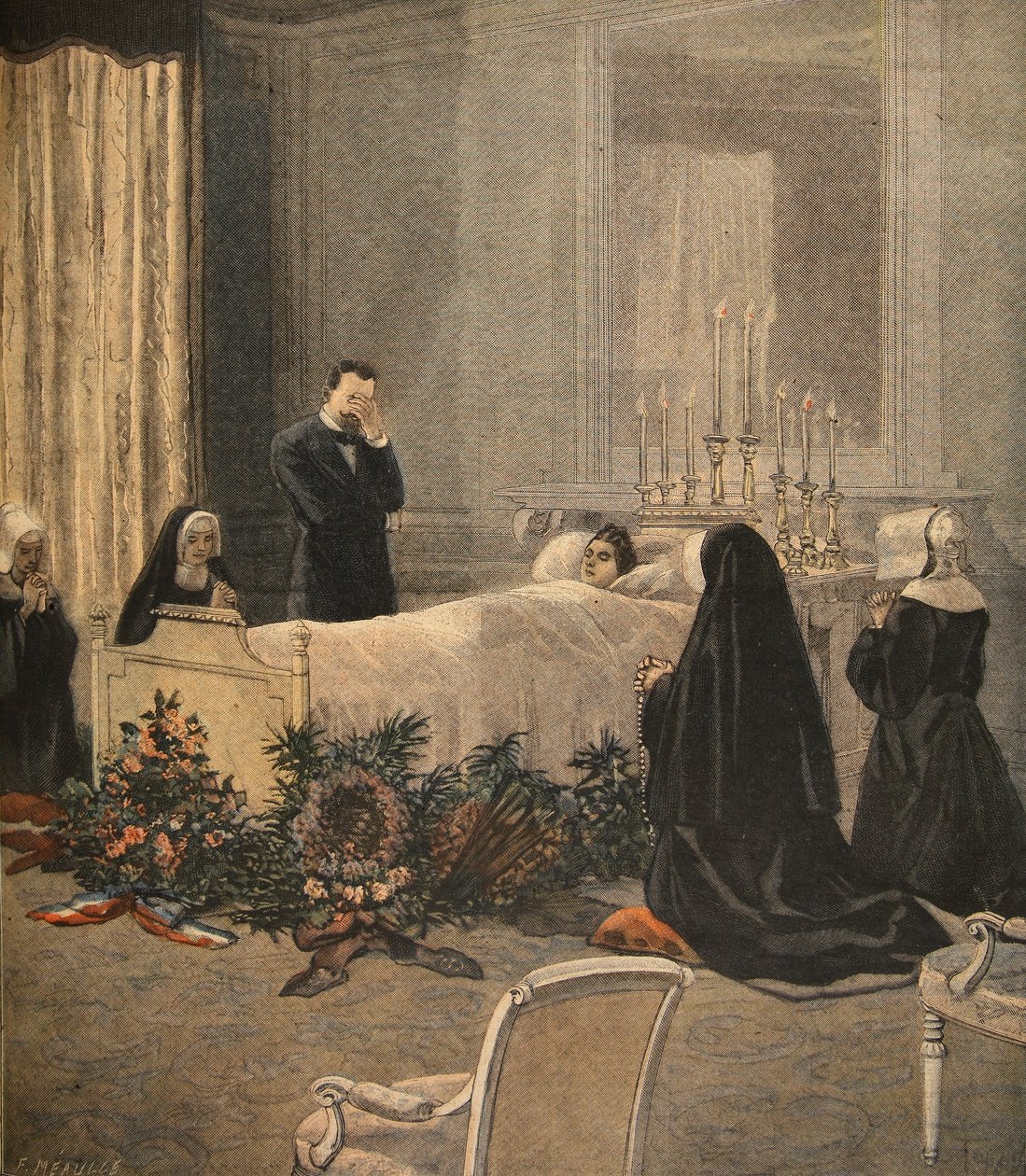 Madame Carnot on Her Deathbed by French School