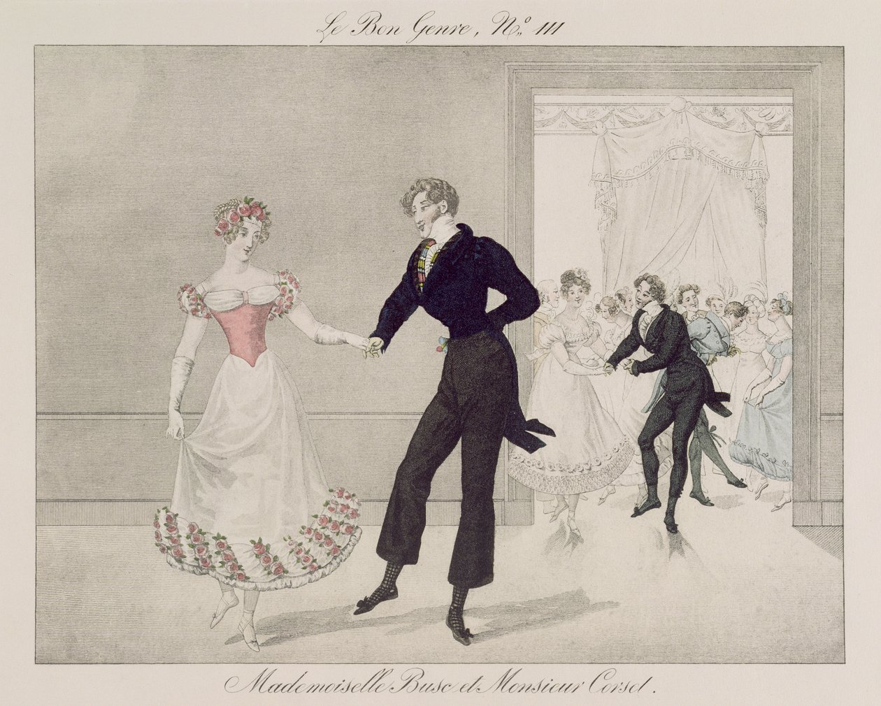 Mademoiselle Busc and Monsieur Corset, plate 111 from le Bon Genre by French School