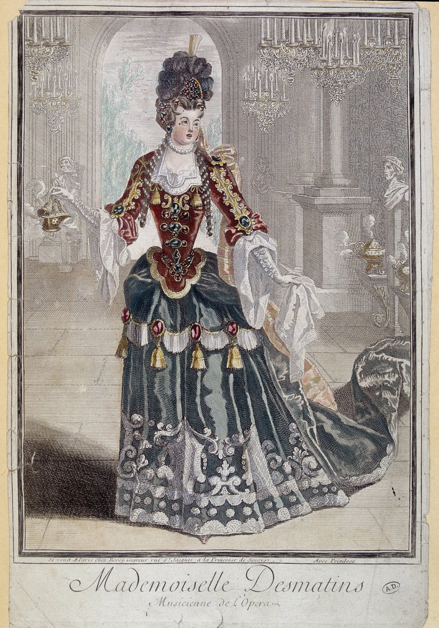 Mademoiselle Desmatins, musician (singer) of the Opera by French School