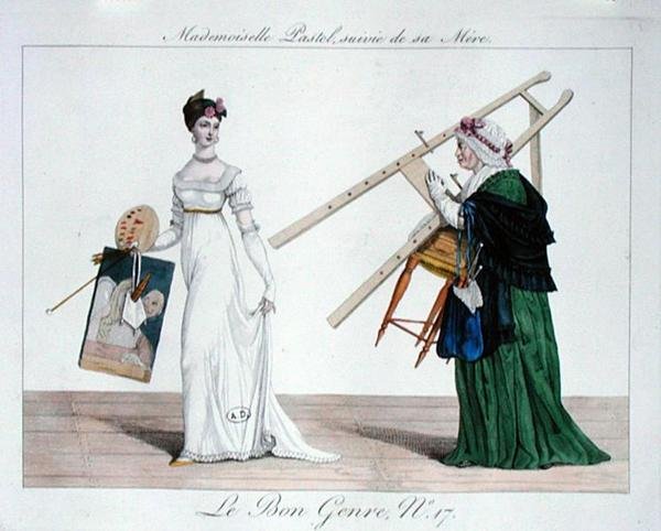 Mademoiselle Pastel Followed by her Mother, plate 17 from 